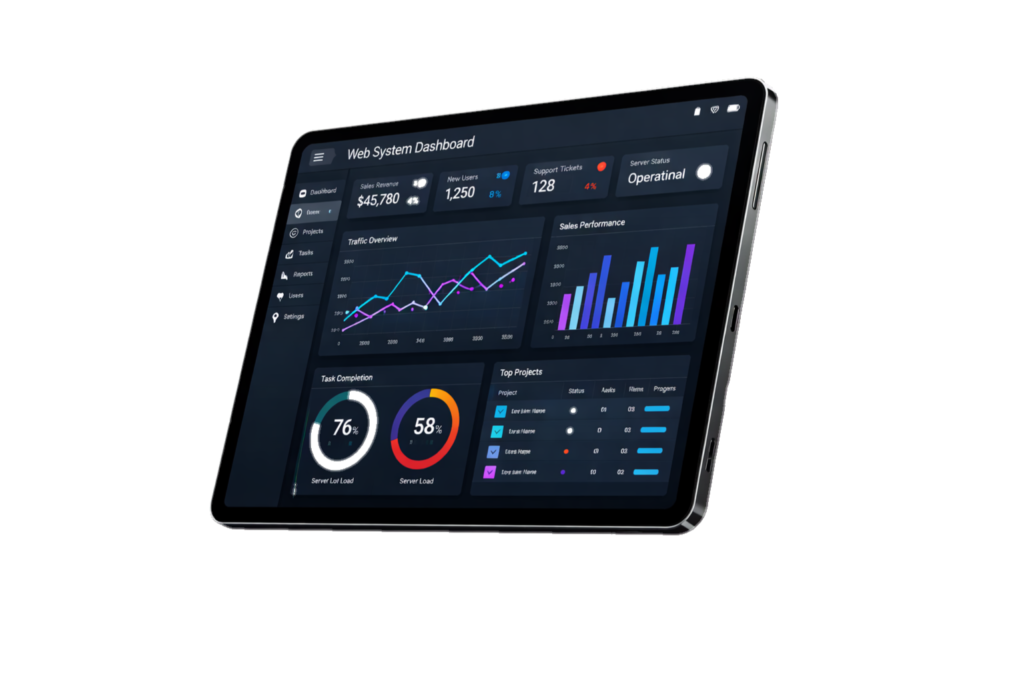 sistema web tablet transparente